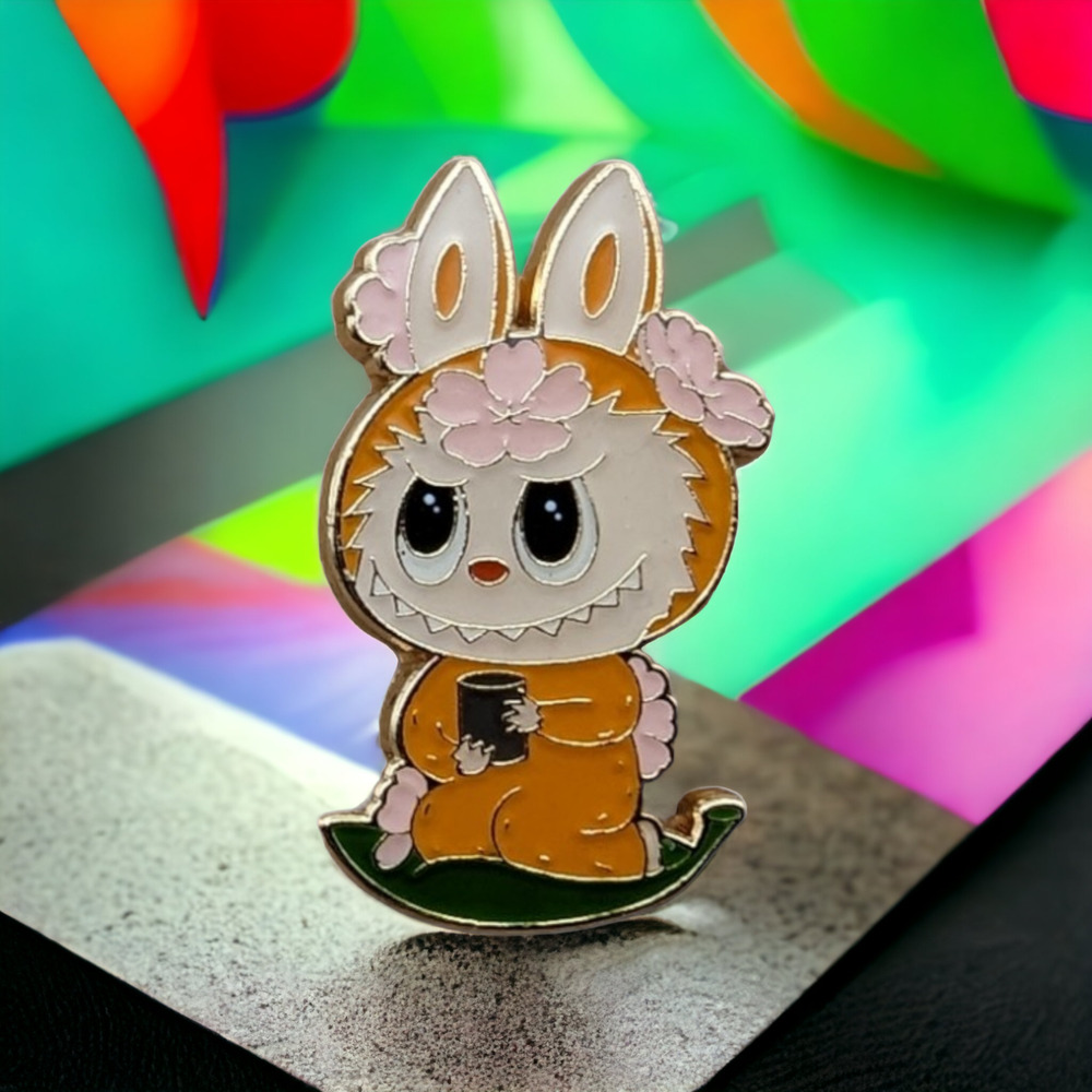 Anime Monster Flower Elves Cherry Blossom Evil Bunny Hat Lapel Backpack Pin